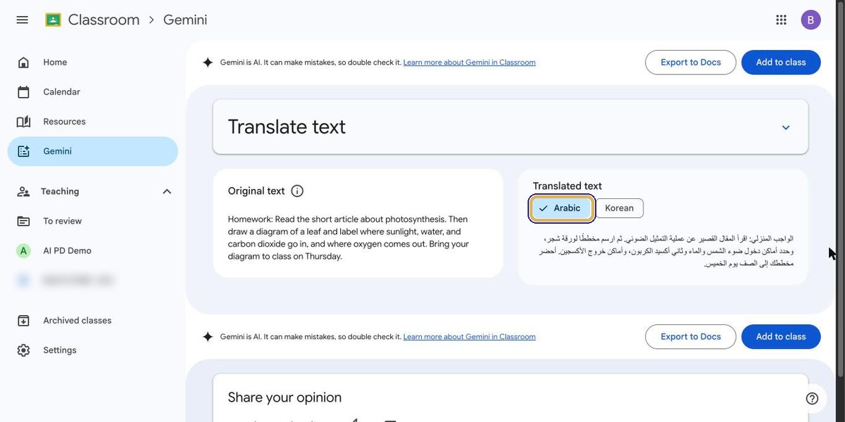 Original English beside the Arabic translation